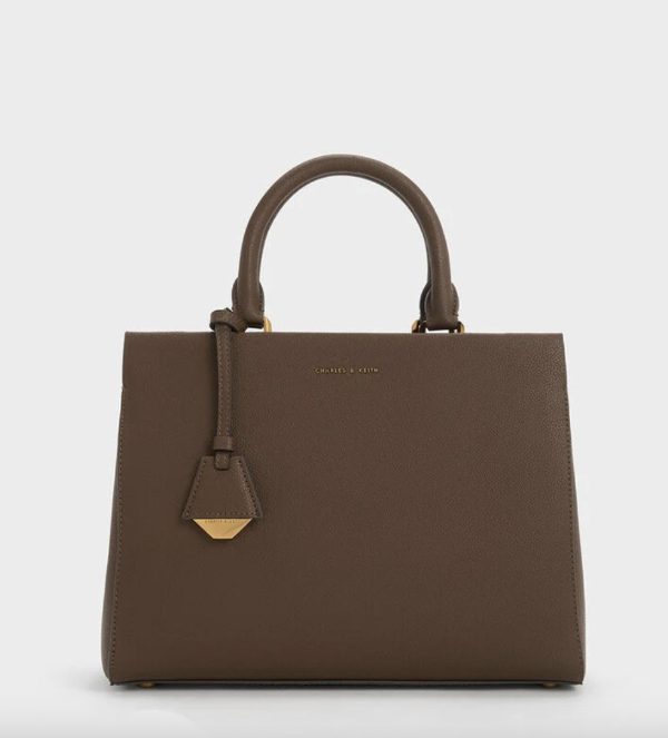 Mirabelle Structured Top Handle bag - Dark Brown