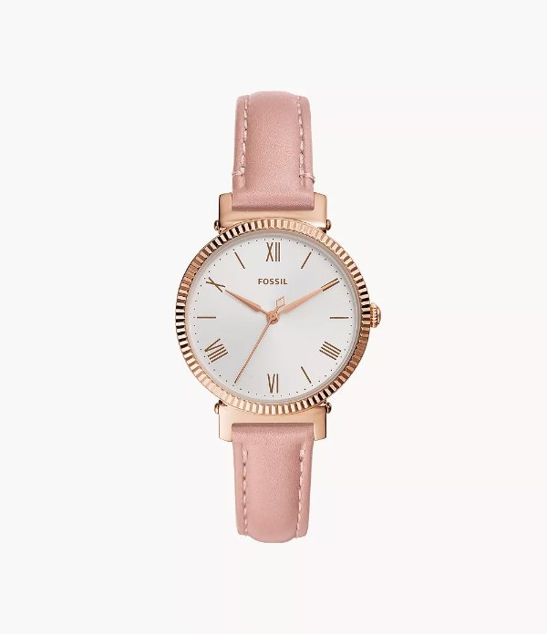 Daisy 粉色皮革手表