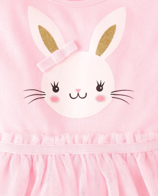 兔子芭蕾舞短裙连体衣连衣裙 - 浮雕
