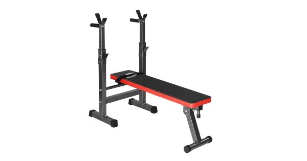 Genki Folding Adjustable Weight Bench with Barbell Rack for Home Gym | Benches |