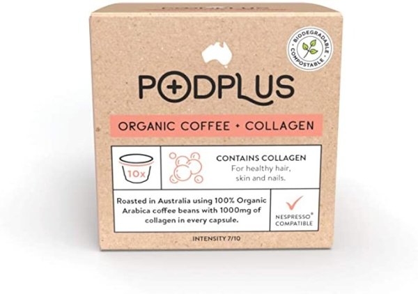 PodPlus 咖啡+胶原蛋白 1 pack of 10 pods, Coffee + Collagen