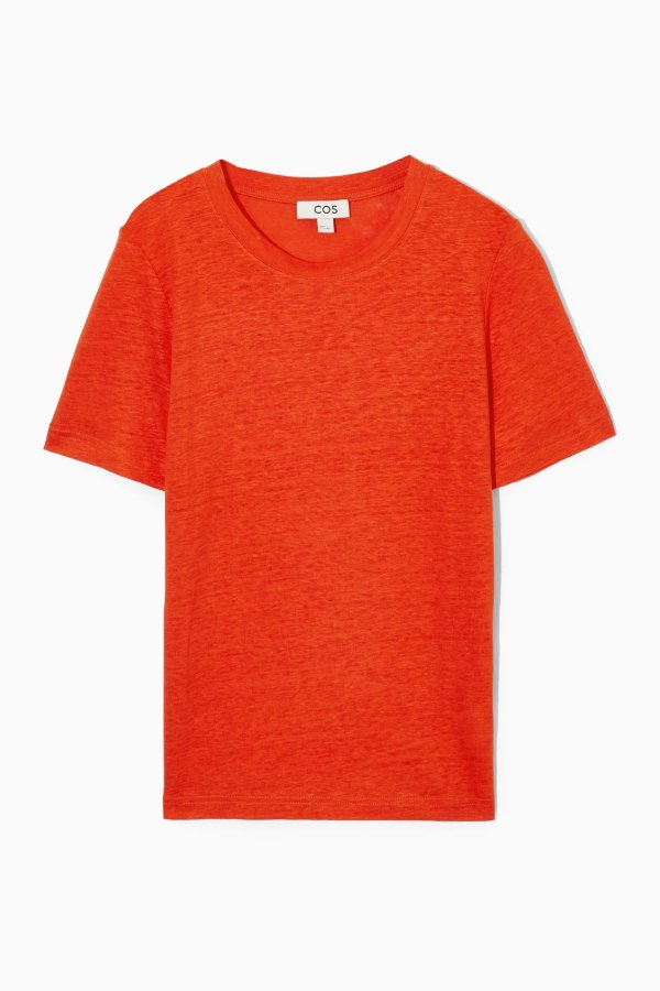 亮橙色T恤