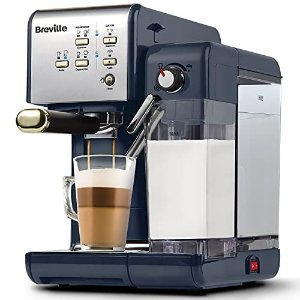 BrevilleOne-Touch CoffeeHouse Coffee Machine | Espresso, Cappuccino and Latte Maker | 19 Bar Italian Pump | Automatic Milk Frother | ESE Pod Compatible | Navy [VCF145]