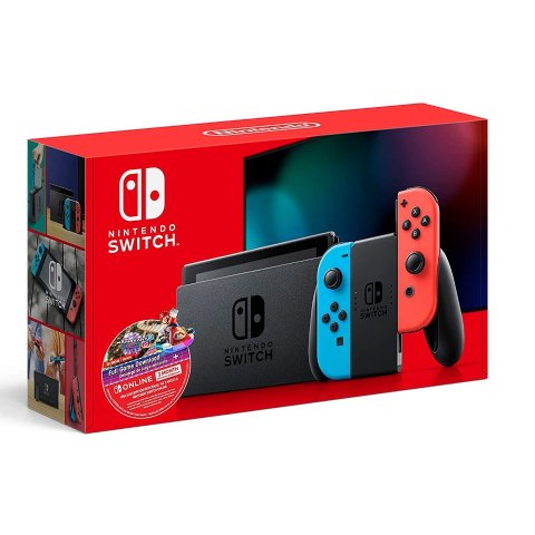 手慢无：补货！Nintendo Switch 续航增强版+3个月会员+马车8 套装$399.99