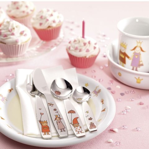 儿童餐具4件套-粉色公主
