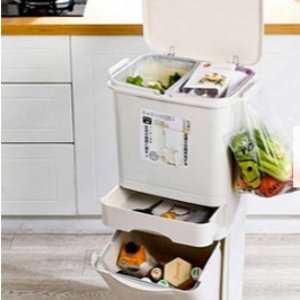 48L双层分类垃圾桶  节省厨房空间的好帮手