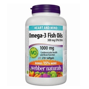 过年送长辈👴：Webber Naturals Omega-3鱼油 210粒1000mg 富含DHA