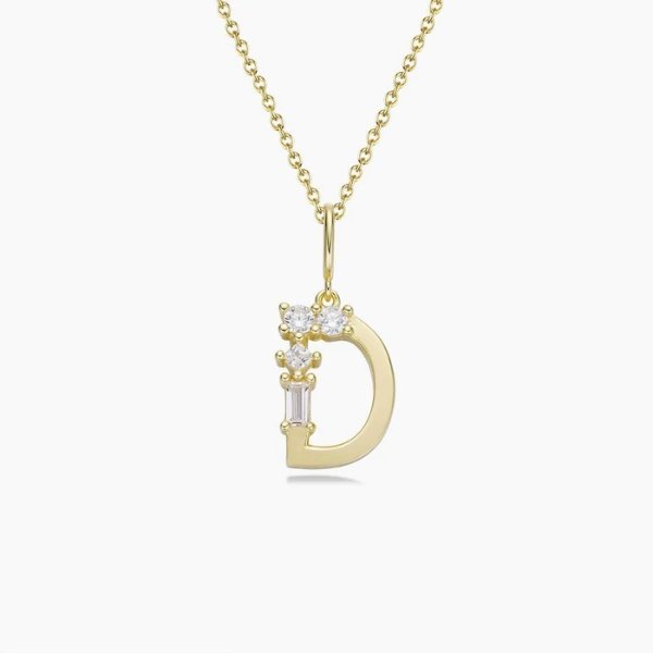 字母钻石项链D