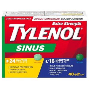 TYLENOL 泰诺 强效感冒药 白+黑40片 缓解鼻塞、流涕版本