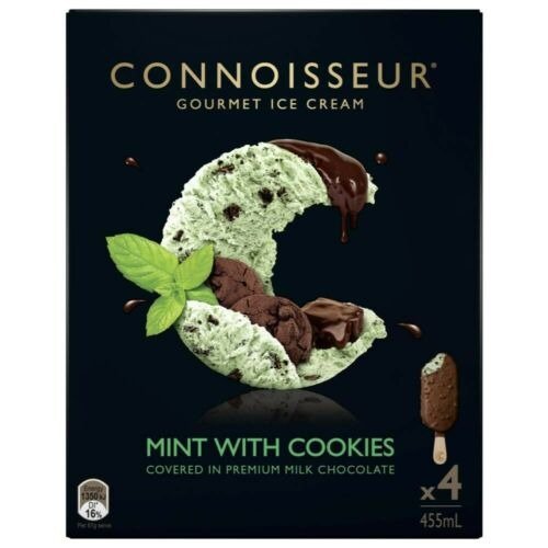 Mint With Cookies Gourmet Ice Cream Sticks 4 Pack 455mL