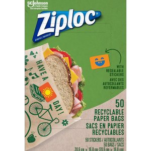Ziploc 可回收午餐三明治袋50个 可封口