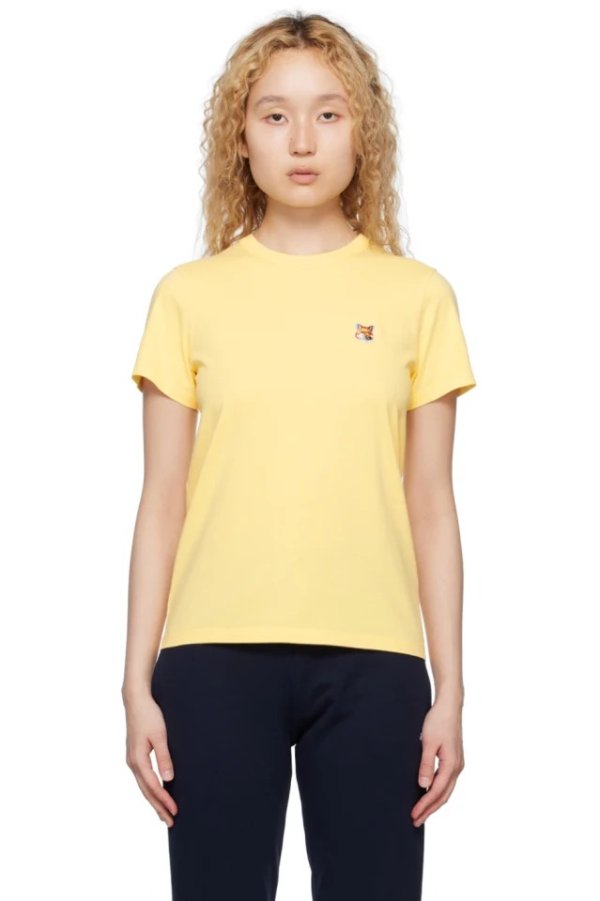 黄色 Fox Head T 恤