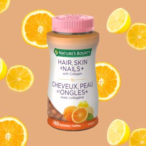 Nature's bounty 自然之宝 护发护甲护肤软糖 165粒 柠檬橘子味