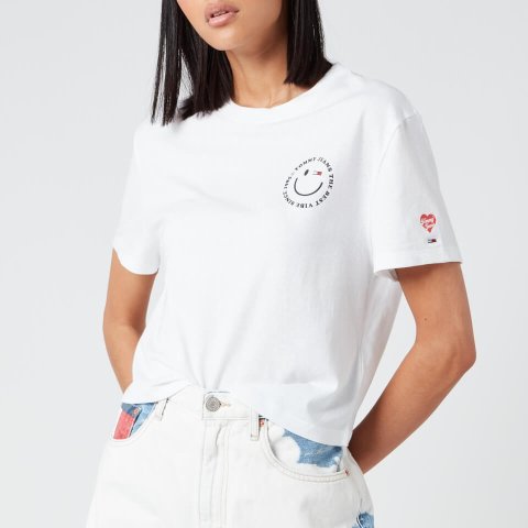 T-Shirt TJW BBY ESSENTIAL LOGO 2 mit Logodruck und Logostickerei  女士logoT恤34.90 超值好货| 北美省钱快报