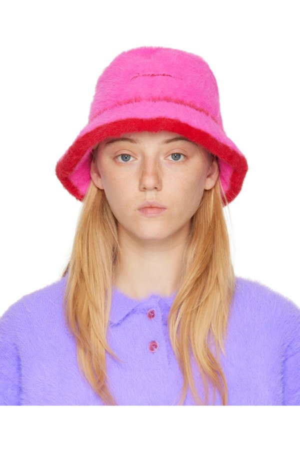 Pink Le Papier 'Le Bob Neve' Bucket Hat 粉色毛绒渔夫帽320.00 超值