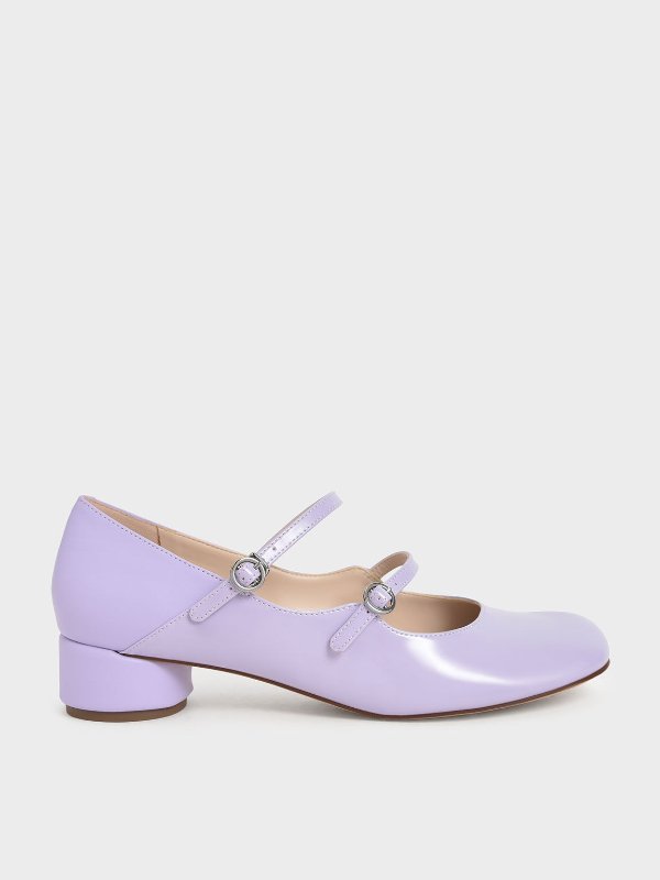 Lilac 双带玛丽珍鞋