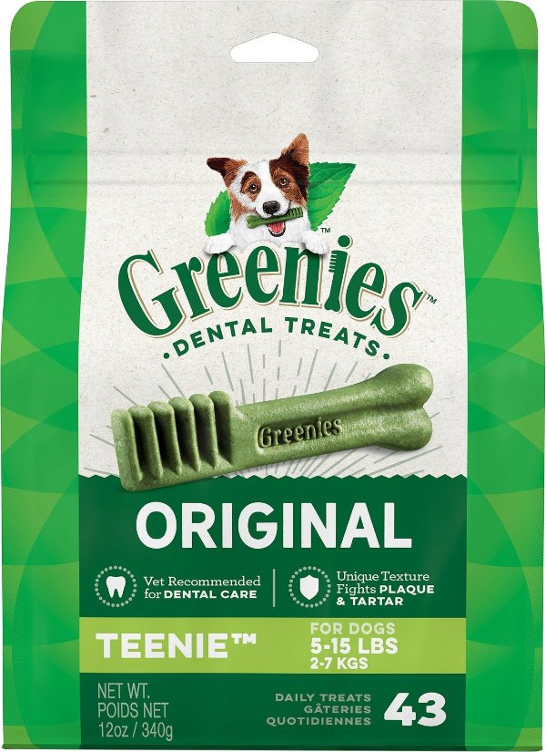 comgreenies teenie 狗狗洁牙棒 43根$17.99greenieschewy.