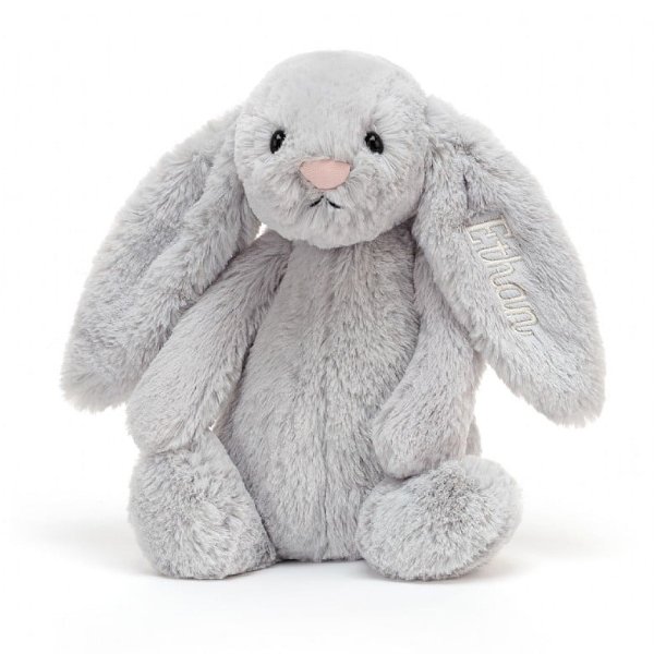 Personalised Bashful 灰色兔子