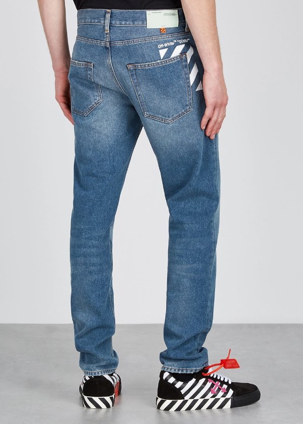 Blue slim-leg 牛仔裤