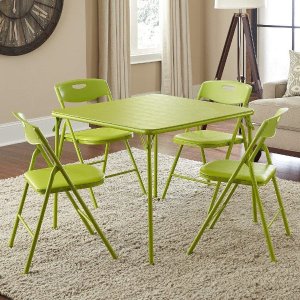Cosco 苹果绿 可折叠桌椅5件套 请客吃饭打麻将实惠之选