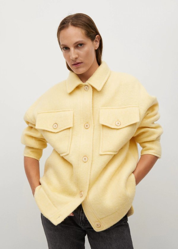黄色针织外套