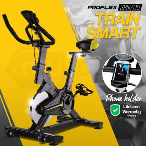 PROFLEX Commercial Spin Bike Flywheel Exercise Fitness Home Gym Yellow