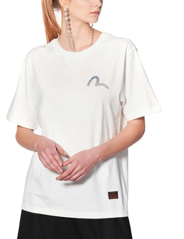 男女同款 水钻海鸥标T恤