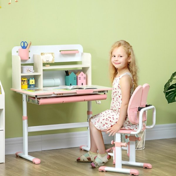 Qaba 儿童桌椅套装 粉色