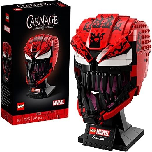 76199 Marvel Spider-Man Carnage Mask Building Set for Adults, Collectible Display Model Gift Idea