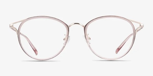 透明粉色猫眼镜