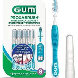 GUM 宽头牙间刷 8支 温和柔软 去除牙菌斑  旅游携带方便