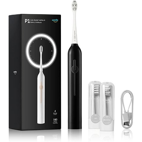 经典黑电动牙刷 配2个刷头