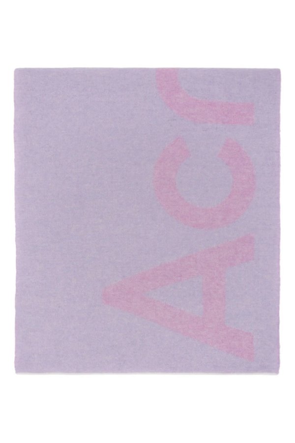 蓝紫色大logo围巾
