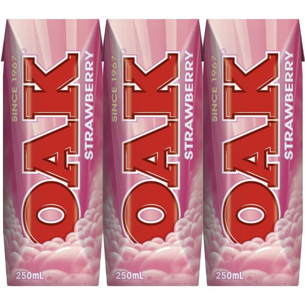 Oak 草莓牛奶 (3x250ml) 750ml | Woolworths