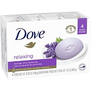 Dove 温和洁肤皂 4 块 比普通香皂更滋润 舒缓镇定薰衣草香