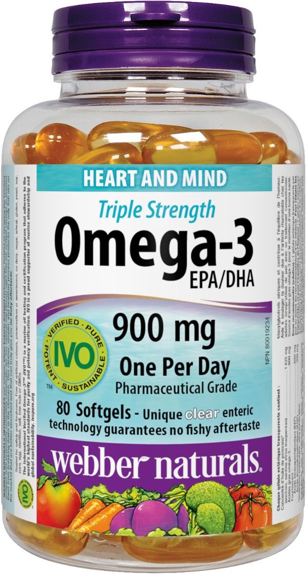 Webber Naturals® Omega-3 鱼油 900 mg 