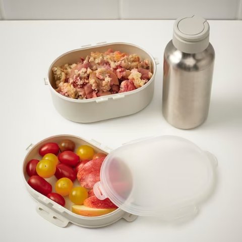 DAGKLAR Jar with insert, clear glass/stainless steel, 13.5 oz - IKEA