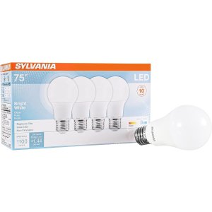 Sylvania 家庭照明灯泡 75W 4个装 亮白色 3500K