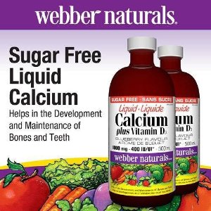 Webber Naturals 液体钙含 维他命D3（蓝莓口味）