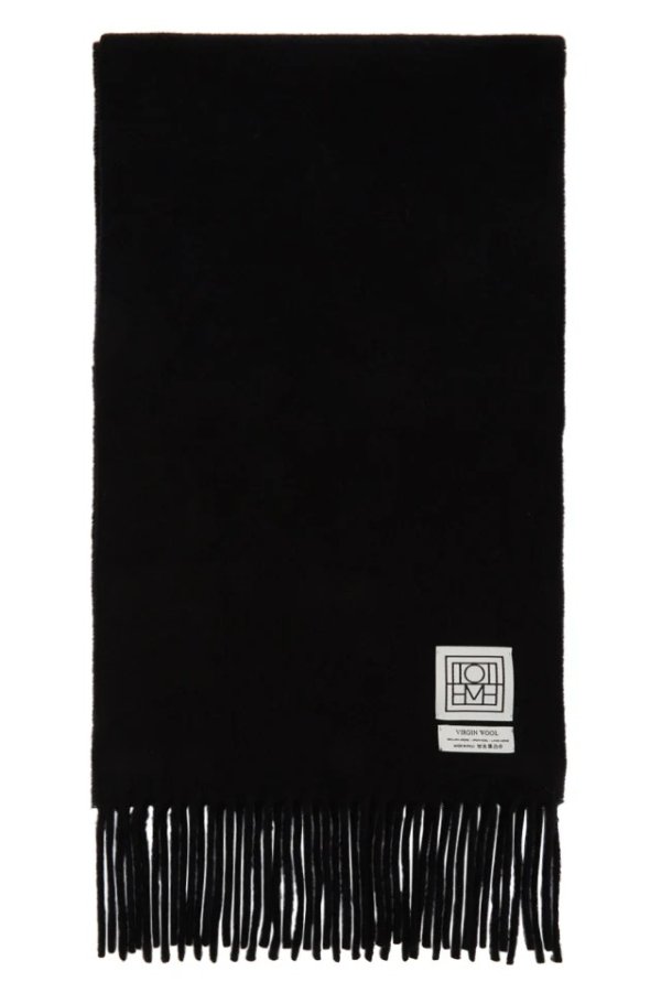 Black Wool Bova围巾