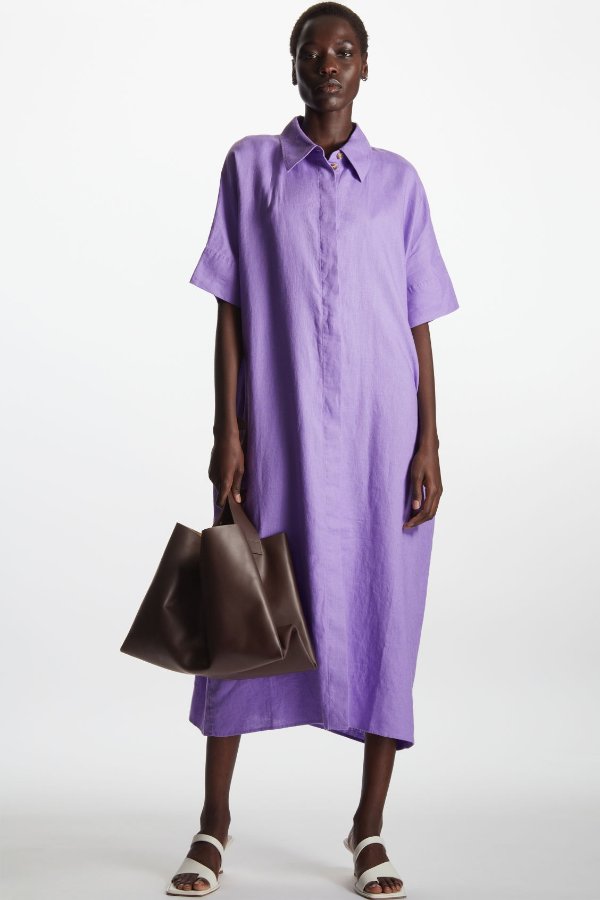 紫色衬衣裙 
