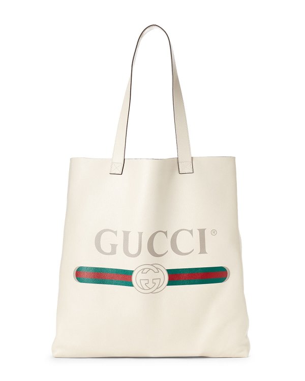 白色 Gucci Print 托特包
