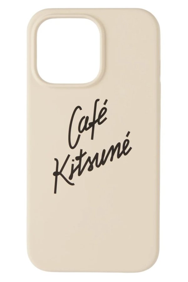 米色 Maison Kitsune 联名 Cafe Kitsune iPhone 13 Pro 手机壳