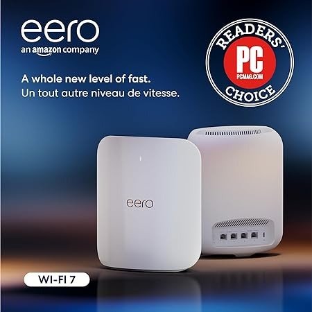 eero Max 7 mesh wifi 路由器2件套 10 Gbps 范围7,500 sq. ft. 支持200+设备连接