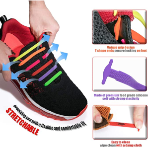HOMAR 弹性鞋带 硅胶防滑 延伸性佳 可反复使用