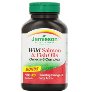 Jamieson 健美生野生三文鱼1,000 mg高浓度鱼油200粒胶囊