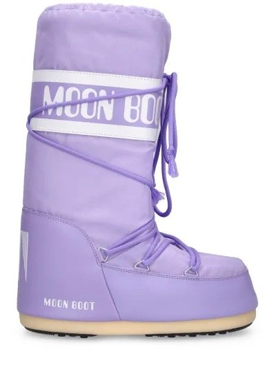 紫色长款雪地靴