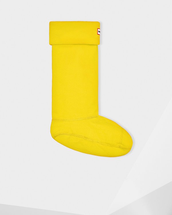 黄色Logo高筒靴袜