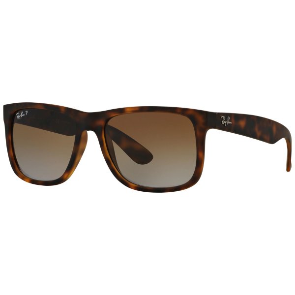 Ray-Ban RB4165 Justin Polarised Wayfarer Sunglasses, Brown
