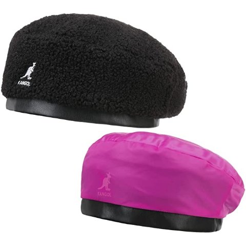 双面 黑色羊羔绒+紫粉色羊羔绒贝雷帽